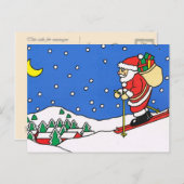 Vrolijke Kerstmis, het Ski?en Kerstman Feestdagenkaart (Voorkant / Achterkant)