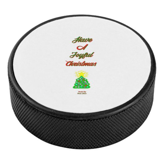 Vrolijke Kerstmis Hockey Puck (3/4)