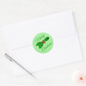 Vrolijke Kerstmis Holly Envelop Seal Ronde Sticker (Envelop)