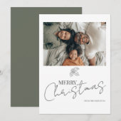 Vrolijke Kerstmis Holly Fotokaart Feestdagenkaart (Voorkant / Achterkant)