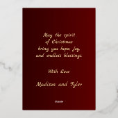 Vrolijke Kerstmis Holly Rode Groet Folie Feestdagenkaart (Achterkant)