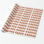 Vrolijke Kerstmis Hond Poot Drukt Gift Wrap Cadeaupapier (Uitgerold)