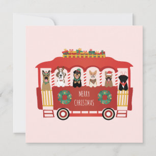 Vrolijke Kerstmis Honden Vakantie Trolly