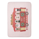 Vrolijke Kerstmis Honden Vakantie Trolly Badmat (Voorkant Verticaal)