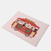 Vrolijke Kerstmis Honden Vakantie Trolly Deurmat (Schuin)