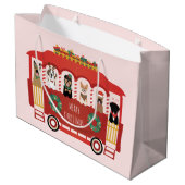 Vrolijke Kerstmis Honden Vakantie Trolly Groot Cadeauzakje (Achterkant Gekanteld)