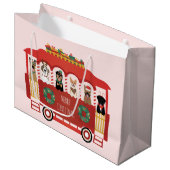 Vrolijke Kerstmis Honden Vakantie Trolly Groot Cadeauzakje (Voorkant Gekanteld)