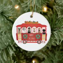 Vrolijke Kerstmis Honden Vakantie Trolly
