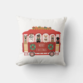 Vrolijke Kerstmis Honden Vakantie Trolly Kussen