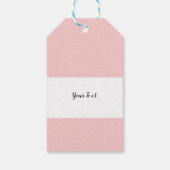 Vrolijke Kerstmis Houndstooth Patroon Boom op roze Cadeaulabel (Achterkant)