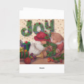 VROLIJKE KERSTMIS illustreerde Snoezige Kerstmis Feestdagen Kaart (Achterkant)