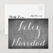 Vrolijke Kerstmis in de Spaanse Typografie van het Feestdagenkaart (Voorkant / Achterkant)
