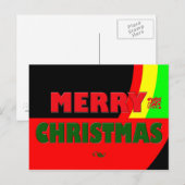 Vrolijke Kerstmis in Kleuren Rasta Feestdagenkaart (Voorkant / Achterkant)