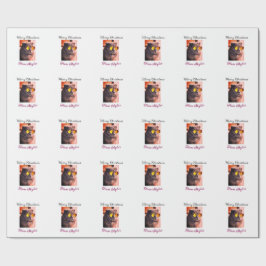 Vrolijke Kerstmis kat hond huisdier liefde foto Cadeaupapier