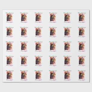 Vrolijke Kerstmis kat hond huisdier liefde foto Cadeaupapier