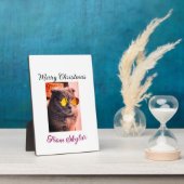 Vrolijke Kerstmis kat hond huisdier liefde foto Fotoplaat (Zijkant)