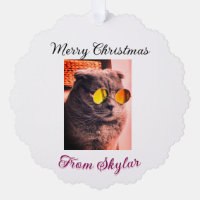 Vrolijke Kerstmis kat hond huisdier liefde foto