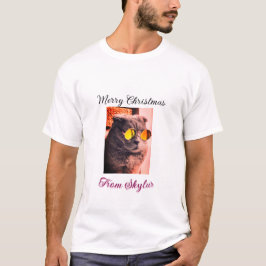 Vrolijke Kerstmis kat hond huisdier liefde foto T-shirt