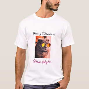 Vrolijke Kerstmis kat hond huisdier liefde foto T-shirt