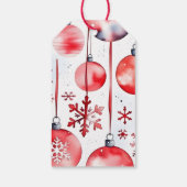 Vrolijke Kerstmis klassieke rode balletjes en denn Cadeaulabel (Achterkant)