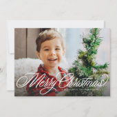 Vrolijke Kerstmis klassieke script foto Feestdagenkaart (Voorkant)