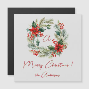Vrolijke Kerstmis krans magnetische kaart