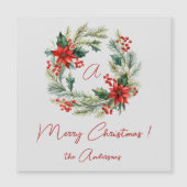 Vrolijke Kerstmis krans magnetische kaart (Voorkant)