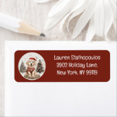 Vrolijke Kerstmis Labrador Retriever Puppy Etiket (Insitu)