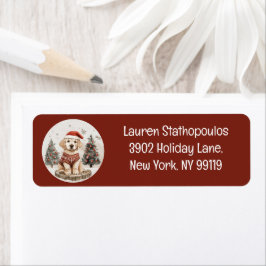 Vrolijke Kerstmis Labrador Retriever Puppy Etiket