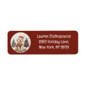 Vrolijke Kerstmis Labrador Retriever Puppy Etiket (Voorkant)