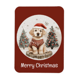 Vrolijke Kerstmis Labrador Retriever Puppy Magneet