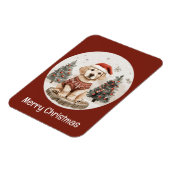 Vrolijke Kerstmis Labrador Retriever Puppy Magneet (Linkerzijde)
