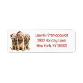 Vrolijke Kerstmis Labrador Retriever Santa Puppy D Etiket (Voorkant)