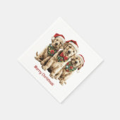Vrolijke Kerstmis Labrador Retriever Santa Puppy D Servet (Hoek)