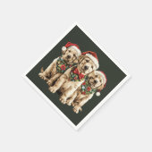 Vrolijke Kerstmis Labrador Retriever Santa Puppy D Servet (Hoek)