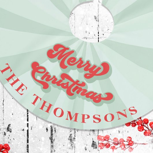 Vrolijke Kerstmis Leuke Eenvoudige Rode Groene Typ Kerstboom Rok