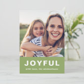 Vrolijke Kerstmis Levendig Groen Twee Fotocollage Feestdagenkaart (Staand voorkant)