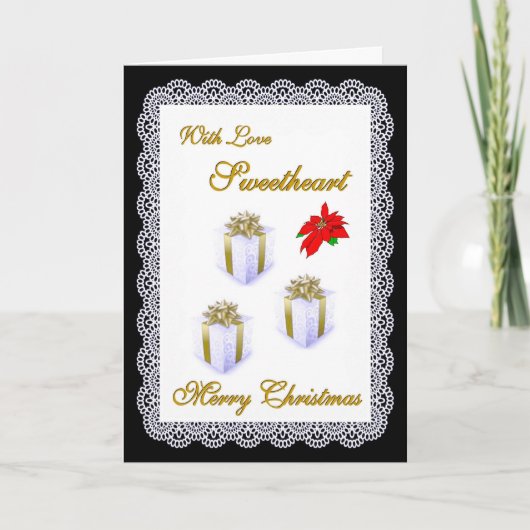 Vrolijke Kerstmis/Liefje Feestdagen Kaart (Voorkant)