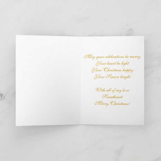 Vrolijke Kerstmis/Liefje Feestdagen Kaart (Binnen)