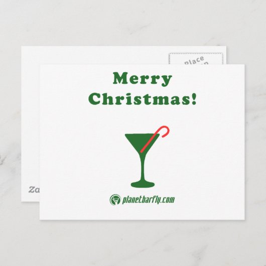 Vrolijke Kerstmis Martini met het Riet van het Feestdagenkaart (Voorkant / Achterkant)