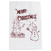 Vrolijke Kerstmis Medium Cadeauzakje (Voorkant)