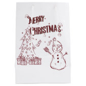 Vrolijke Kerstmis Medium Cadeauzakje (Achterkant)