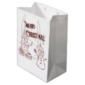 Vrolijke Kerstmis Medium Cadeauzakje (Achterkant Gekanteld)