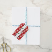 Vrolijke Kerstmis met een patroon van de Stip Cadeaulabel (Met Touw)