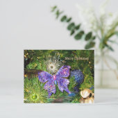 Vrolijke Kerstmis met het Paarse Briefkaart van de (Staand voorkant)