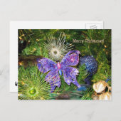 Vrolijke Kerstmis met het Paarse Briefkaart van de (Voorkant / Achterkant)