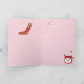 Vrolijke Kerstmis met hete cacao Feestdagen Kaart (Binnen)