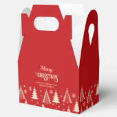 Vrolijke Kerstmis mideeuw rode beige bomen Bedankdoosjes (Geopend)