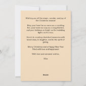 Vrolijke Kerstmis mideeuw rode beige bomen Feestdagenkaart (Achterkant)