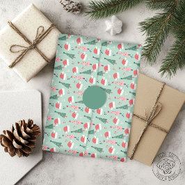 Vrolijke Kerstmis Mint Cadeaupapier
